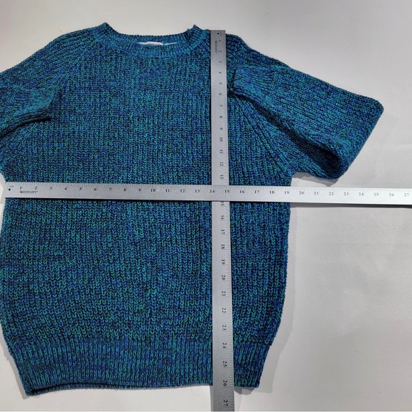 Vintage 70s 80s blue crewneck knit sweater - Picture 6 of 7